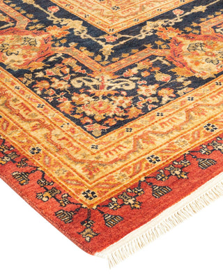 Traditional Mogul Orange Wool Area Rug 10' 3" x 14' 6" - Solo Rugs