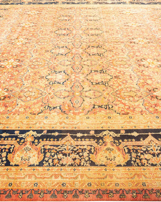 Traditional Mogul Orange Wool Area Rug 10' 3" x 14' 6" - Solo Rugs