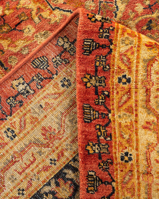 Traditional Mogul Orange Wool Area Rug 10' 3" x 14' 6" - Solo Rugs