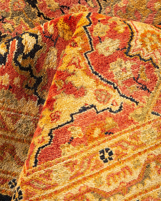 Traditional Mogul Orange Wool Area Rug 10' 3" x 14' 6" - Solo Rugs
