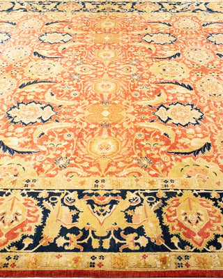 Traditional Mogul Orange Wool Area Rug 8' 2" x 10' 2" - Solo Rugs