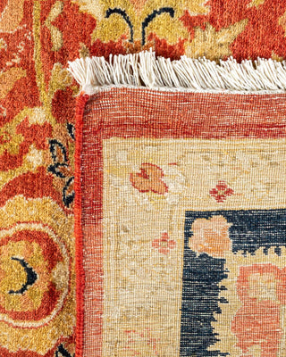 Traditional Mogul Orange Wool Area Rug 8' 2" x 10' 2" - Solo Rugs