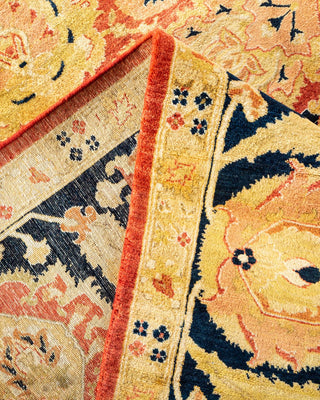 Traditional Mogul Orange Wool Area Rug 8' 2" x 10' 2" - Solo Rugs