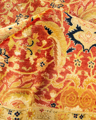 Traditional Mogul Orange Wool Area Rug 8' 2" x 10' 2" - Solo Rugs