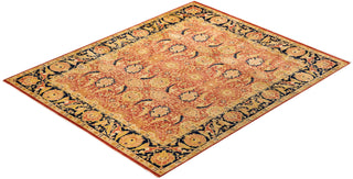 Traditional Mogul Orange Wool Area Rug 8' 2" x 10' 2" - Solo Rugs