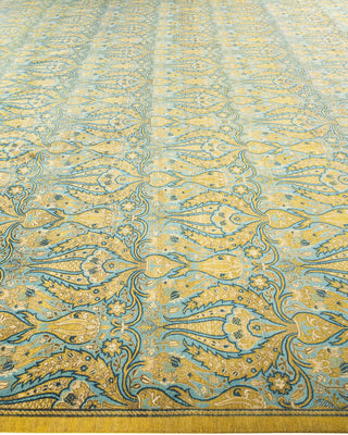 Traditional Mogul Green Wool Area Rug 12' 2" x 15' 0" - Solo Rugs