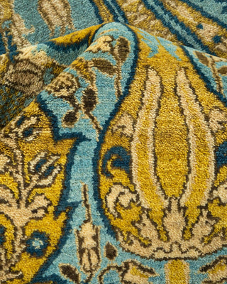 Traditional Mogul Green Wool Area Rug 12' 2" x 15' 0" - Solo Rugs