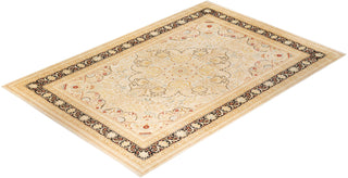 Traditional Mogul Ivory Wool Area Rug 10' 2" x 15' 0" - Solo Rugs