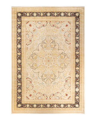 Traditional Mogul Ivory Wool Area Rug 10' 2" x 15' 0" - Solo Rugs