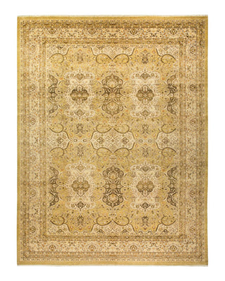 Traditional Mogul Green Wool Area Rug 10' 3" x 13' 4" - Solo Rugs