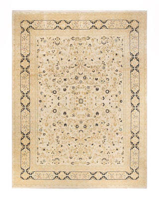 Traditional Mogul Ivory Wool Area Rug 10' 1" x 13' 7" - Solo Rugs