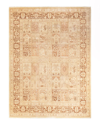 Traditional Mogul Ivory Wool Area Rug 8' 4" x 11' 2" - Solo Rugs