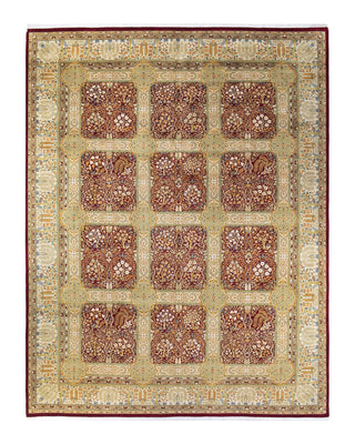 Traditional Mogul Pink Wool Area Rug 10' 2" x 13' 4" - Solo Rugs