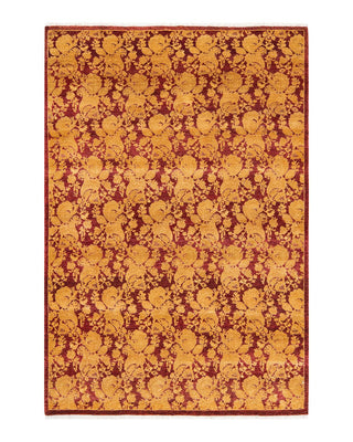 Traditional Mogul Red Wool Area Rug 4' 8" x 6' 10" - Solo Rugs