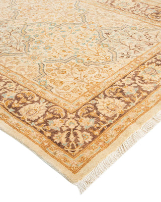 Traditional Mogul Ivory Wool Area Rug 3' 2" x 4' 10" - Solo Rugs