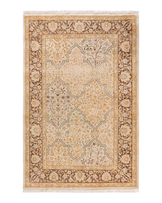 Traditional Mogul Ivory Wool Area Rug 3' 2" x 4' 10" - Solo Rugs