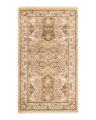 Traditional Mogul Yellow Wool Area Rug 3' 2" x 5' 6" - Solo Rugs