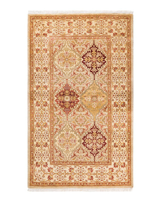 Traditional Mogul Ivory Wool Area Rug 3' 2" x 5' 3" - Solo Rugs