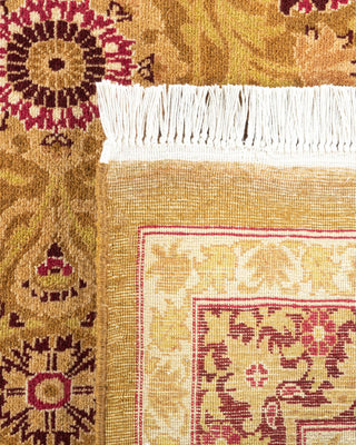 Traditional Mogul Yellow Wool Area Rug 9' 1" x 13' 0" - Solo Rugs