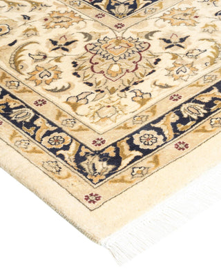 Traditional Mogul Ivory Wool Area Rug 9' 1" x 12' 1" - Solo Rugs