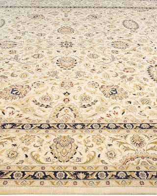 Traditional Mogul Ivory Wool Area Rug 9' 1" x 12' 1" - Solo Rugs