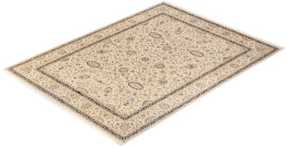Traditional Mogul Ivory Wool Area Rug 9' 1" x 12' 1" - Solo Rugs