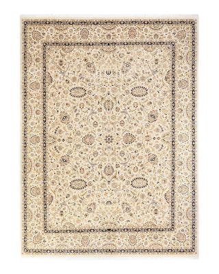 Traditional Mogul Ivory Wool Area Rug 9' 1" x 12' 1" - Solo Rugs