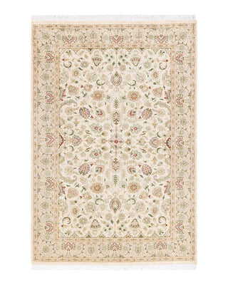 Traditional Mogul Ivory Wool Area Rug 4' 3" x 6' 2" - Solo Rugs
