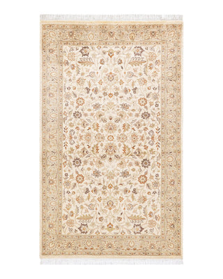 Traditional Mogul Ivory Wool Area Rug 3' 2" x 5' 3" - Solo Rugs