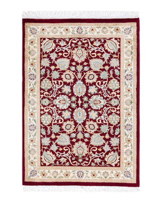 Traditional Mogul Red Wool Area Rug 2' 2" x 3' 2" - Solo Rugs