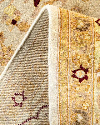 Traditional Mogul Ivory Wool Area Rug 6' 3" x 8' 9" - Solo Rugs