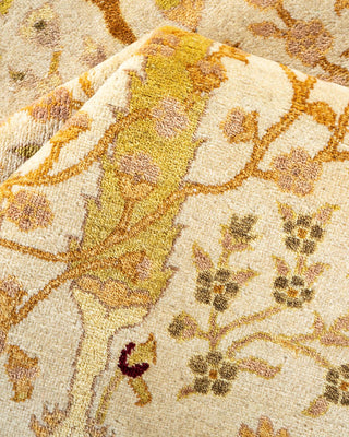 Traditional Mogul Ivory Wool Area Rug 6' 3" x 8' 9" - Solo Rugs