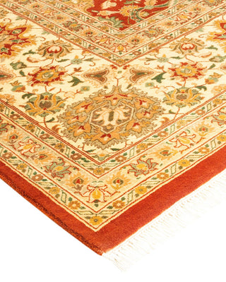 Traditional Mogul Orange Wool Area Rug 9' 3" x 12' 3" - Solo Rugs