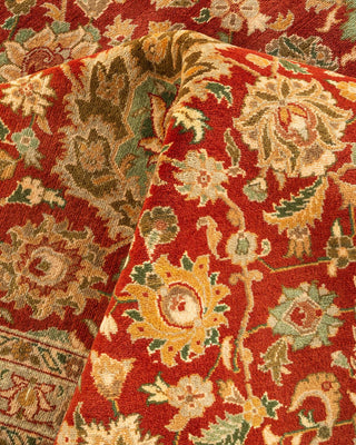 Traditional Mogul Orange Wool Area Rug 9' 3" x 12' 3" - Solo Rugs