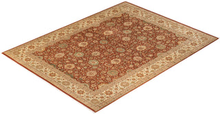 Traditional Mogul Orange Wool Area Rug 9' 3" x 12' 3" - Solo Rugs