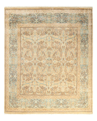 Traditional Mogul Ivory Wool Square Area Rug 8' 2" x 8' 3" - Solo Rugs