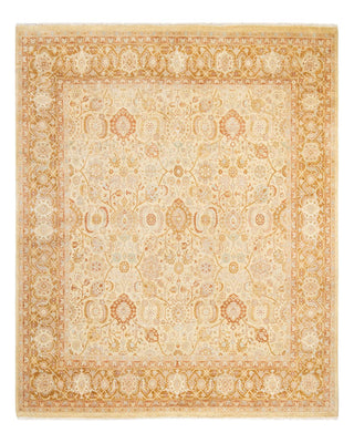 Traditional Mogul Ivory Wool Square Area Rug 8' 2" x 8' 4" - Solo Rugs