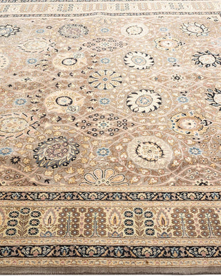 Traditional Mogul Light Gray Wool Square Area Rug 6' 0" x 6' 3" - Solo Rugs