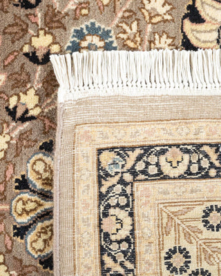 Traditional Mogul Light Gray Wool Square Area Rug 6' 0" x 6' 3" - Solo Rugs