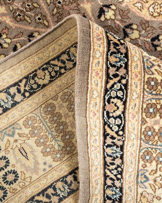 Traditional Mogul Light Gray Wool Square Area Rug 6' 0" x 6' 3" - Solo Rugs