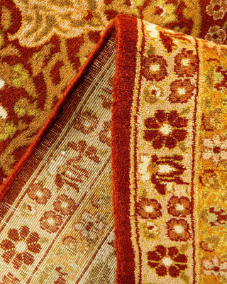 Traditional Mogul Orange Wool Area Rug 6' 1" x 9' 5" - Solo Rugs