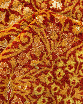 Traditional Mogul Orange Wool Area Rug 6' 1" x 9' 5" - Solo Rugs