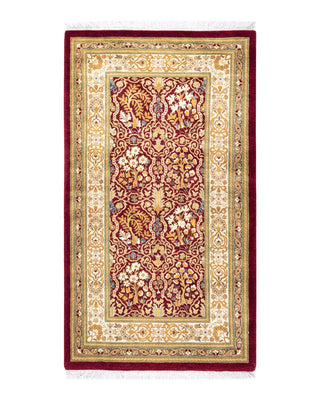 Traditional Mogul Red Wool Area Rug 2' 8" x 4' 8" - Solo Rugs
