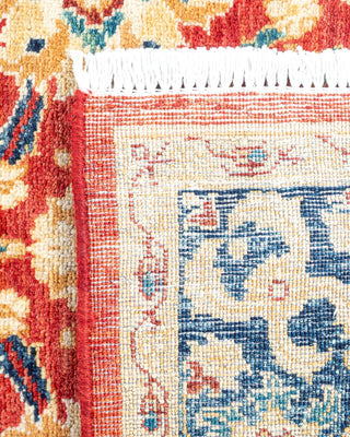 Contemporary Eclectic Orange Wool Area Rug 4' 0" x 6' 1" - Solo Rugs