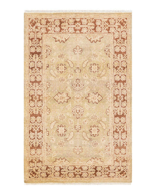 Contemporary Eclectic Orange Wool Area Rug 4' 1" x 6' 4" - Solo Rugs