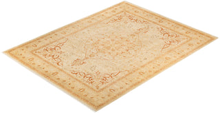 Traditional Mogul Ivory Wool Area Rug 8' 10" x 11' 9" - Solo Rugs