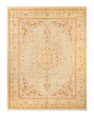 Traditional Mogul Ivory Wool Area Rug 8' 10" x 11' 9" - Solo Rugs