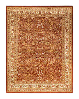 Traditional Mogul Orange Wool Area Rug 8' 3" x 10' 8" - Solo Rugs