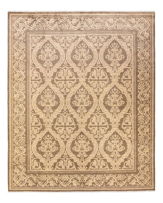 Contemporary Eclectic Ivory Wool Area Rug 7' 10" x 9' 8" - Solo Rugs
