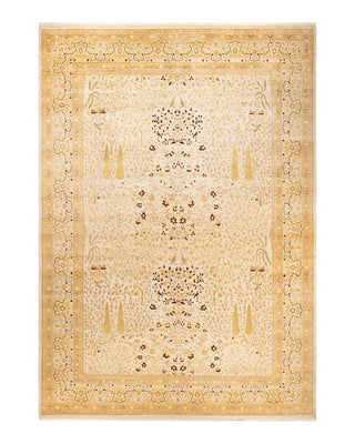 Traditional Mogul Ivory Wool Area Rug 10' 1" x 14' 6" - Solo Rugs